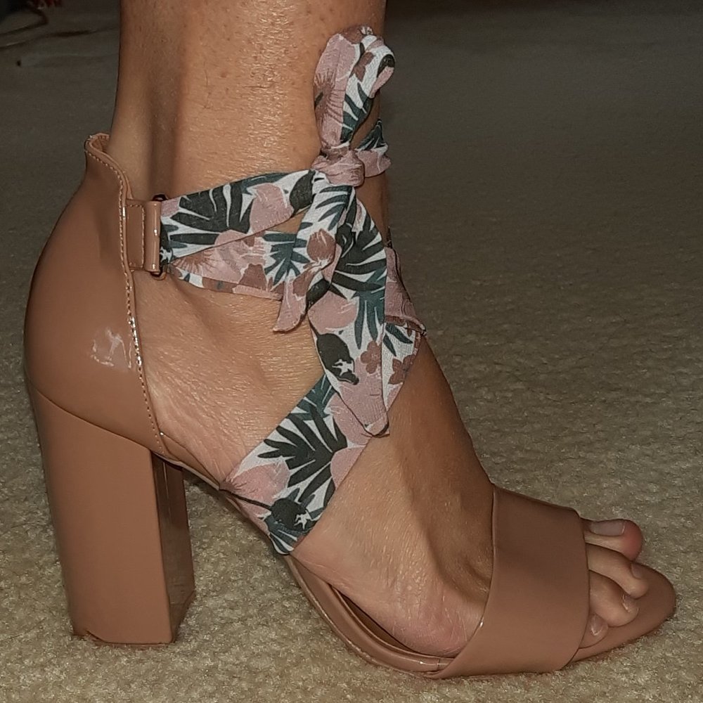Nude heel sandals